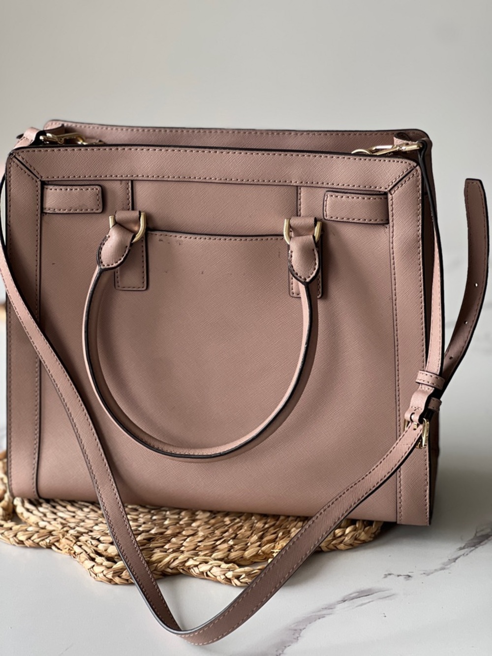 Michael Kors Dusty Rose Saffiano Satchel with Gold Hardware - Picture 5 of 5